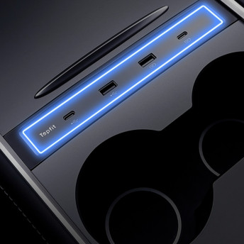 탑핏 테슬라 모델3 Y USB 멀티허브 충전 포트 확장 휴대폰 거치 케이블 - 메인 이미지