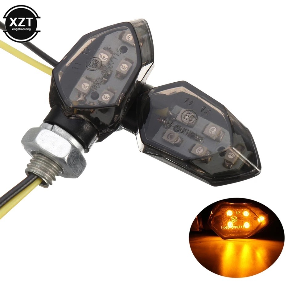가와사키 미니 오토바이 스모크 렌즈 방향 지시등 5LED 12V 2선 4개 세트 - 상세 이미지 5
