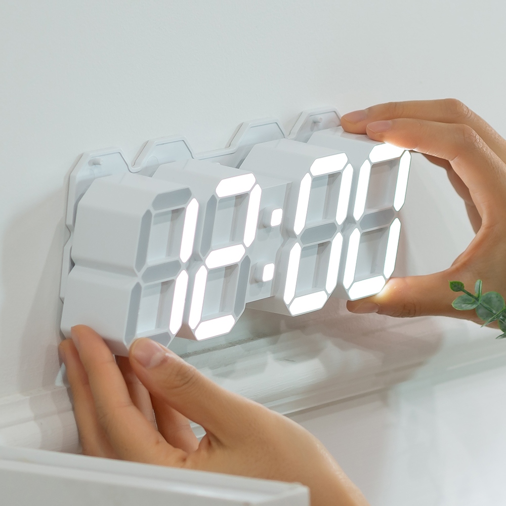 플라이토 코드리스 무선 인테리어 3D LED 탁상 벽시계 19cm 이미지 6