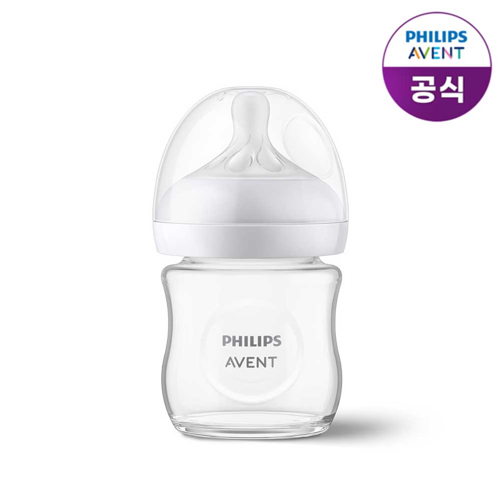 필립스아벤트 배앓이방지 아기편한 유리 젖병 신생아용 120ml 1P (0m+ 젖꼭지 포함) SCY930/01