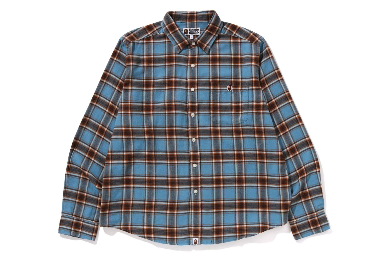 베이프 셔츠 ONE POINT FLANNEL CHECK RELAXED FIT SHIRT 1K70-131-003 - 상세 이미지 4