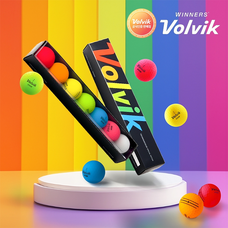 볼빅 VIVID 비비드 무광 레인보우 에디션 3피스 골프공 7구 선물세트 이미지 2