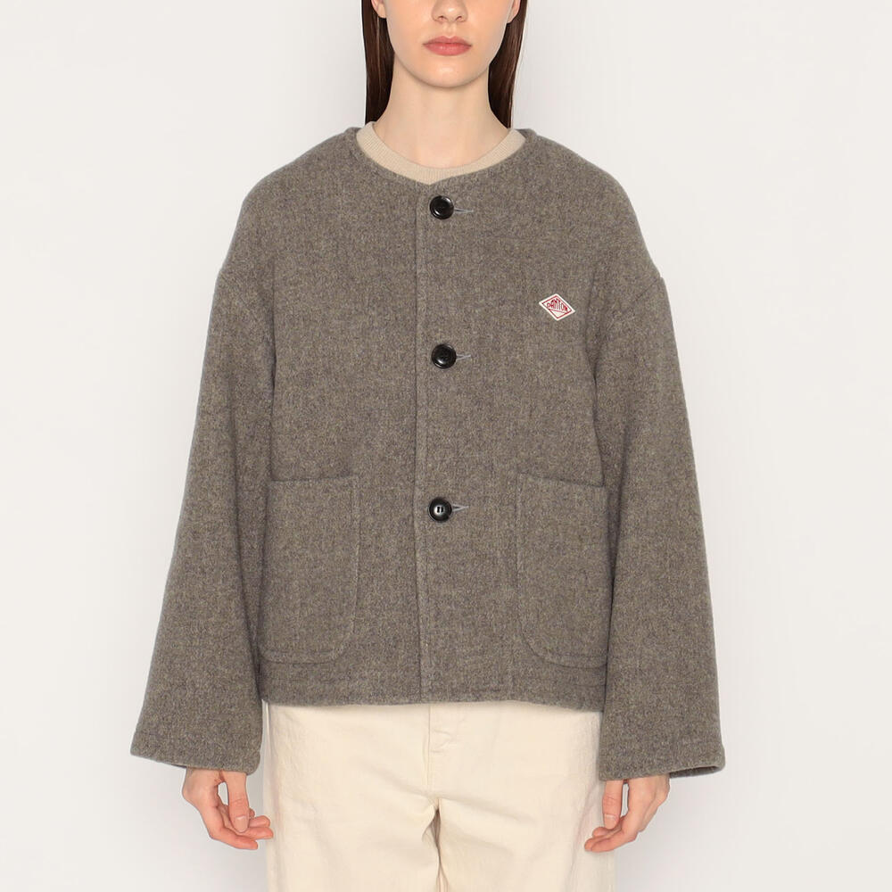 단톤 자켓 WOOL LIGHT PILE COLLARLESS 가을 겨울 숏 노카라 여자 여성 재킷 DNB242L101 - 상세 이미지 4