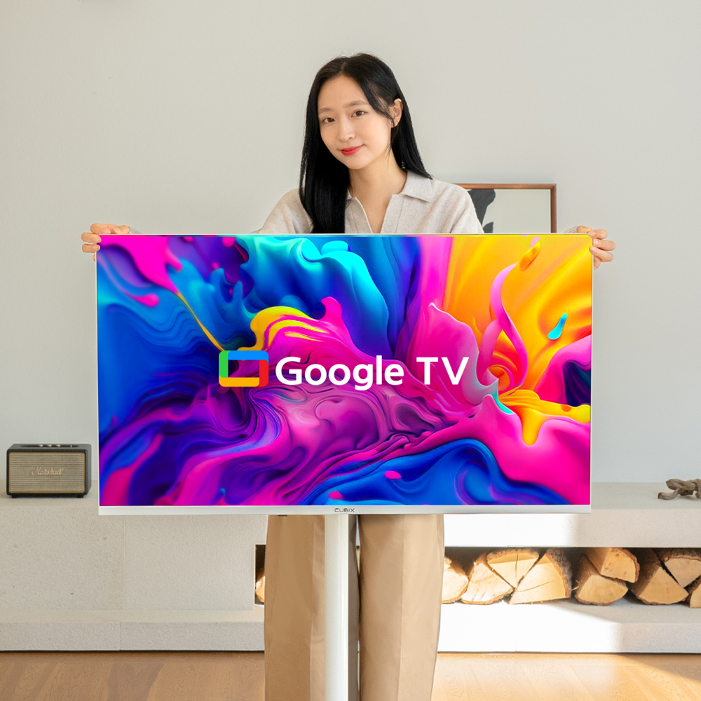 무빙큐빅스 삼탠바이미 화이트에디션 109cm(43인치) QLED 4K UHD 스마트티비 X2 셋트 이동식 TV 삼텐 중소바이미