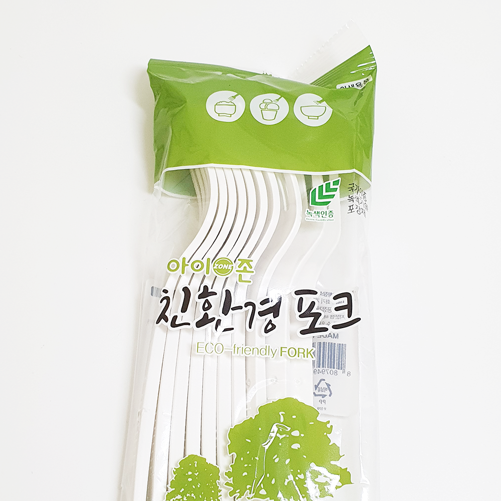 친환경 일회용숟가락 스푼 일회용 플라스틱 포크 20개입 - 상세 이미지 2