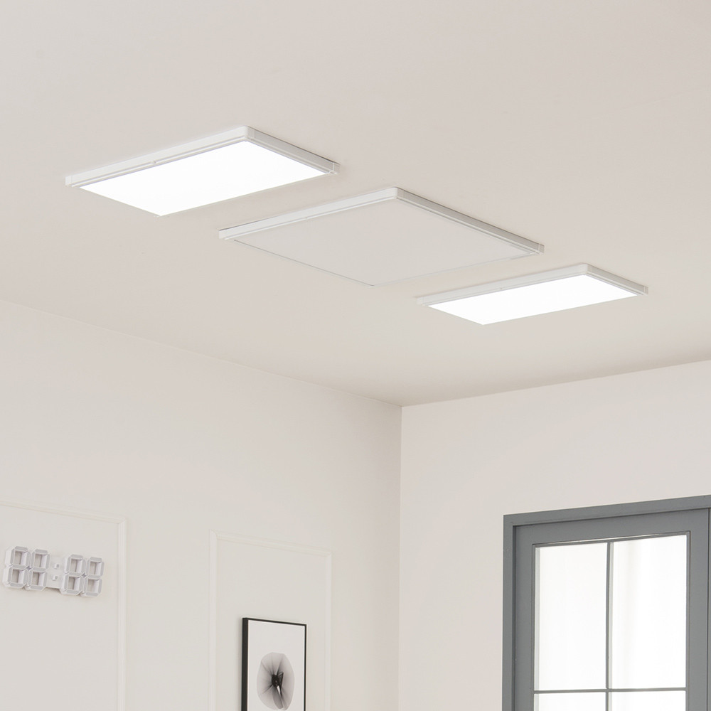울트라 LED 거실등 엣지등 평판 100W 화이트 주광색 + 화이트 주광색 x 640mm + 320mm x 2 - 상품 이미지