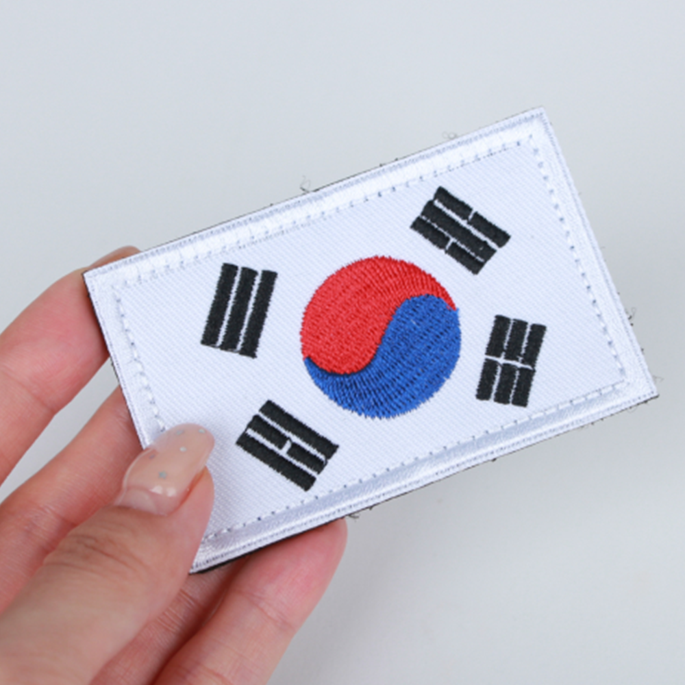 부착식 태극기패치 자수 태극기와펜 가방 모자 의류