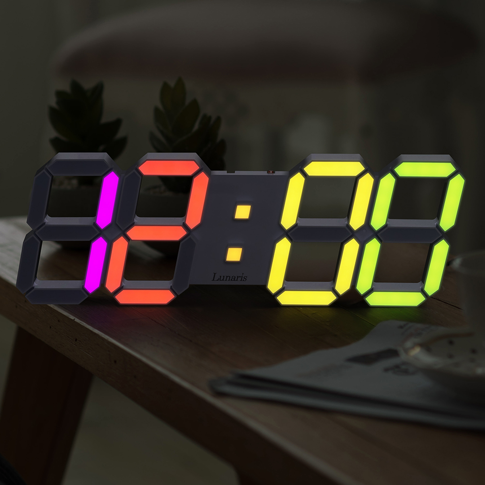 국산 루나리스 3D LED 인테리어 벽시계 레인보우 38cm - 메인 이미지
