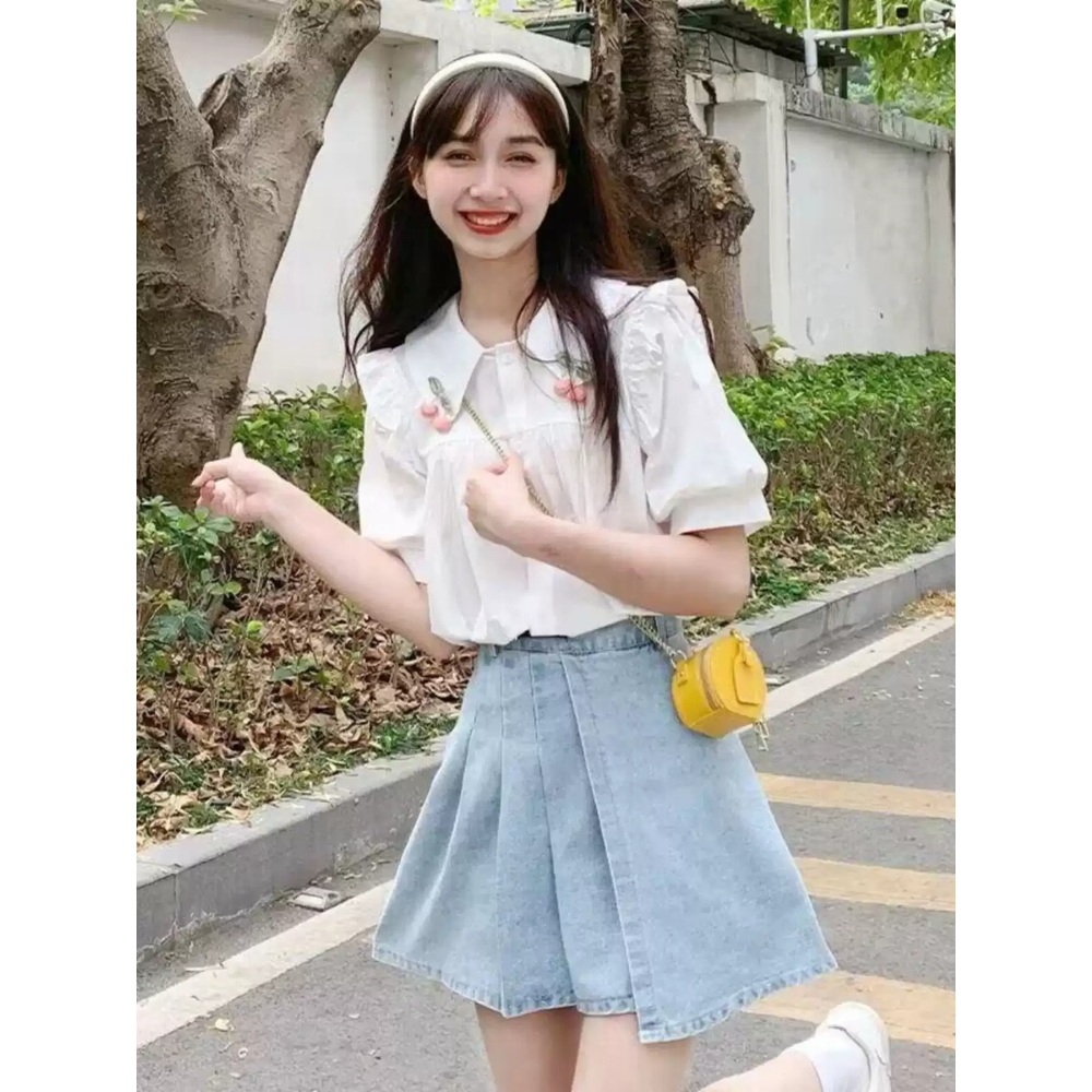 엄마친구아들 15화 심지유 블라우스 셔츠 강연두 퍼프 소매 카라넥 의상 옷 패션 - 상세 이미지 3