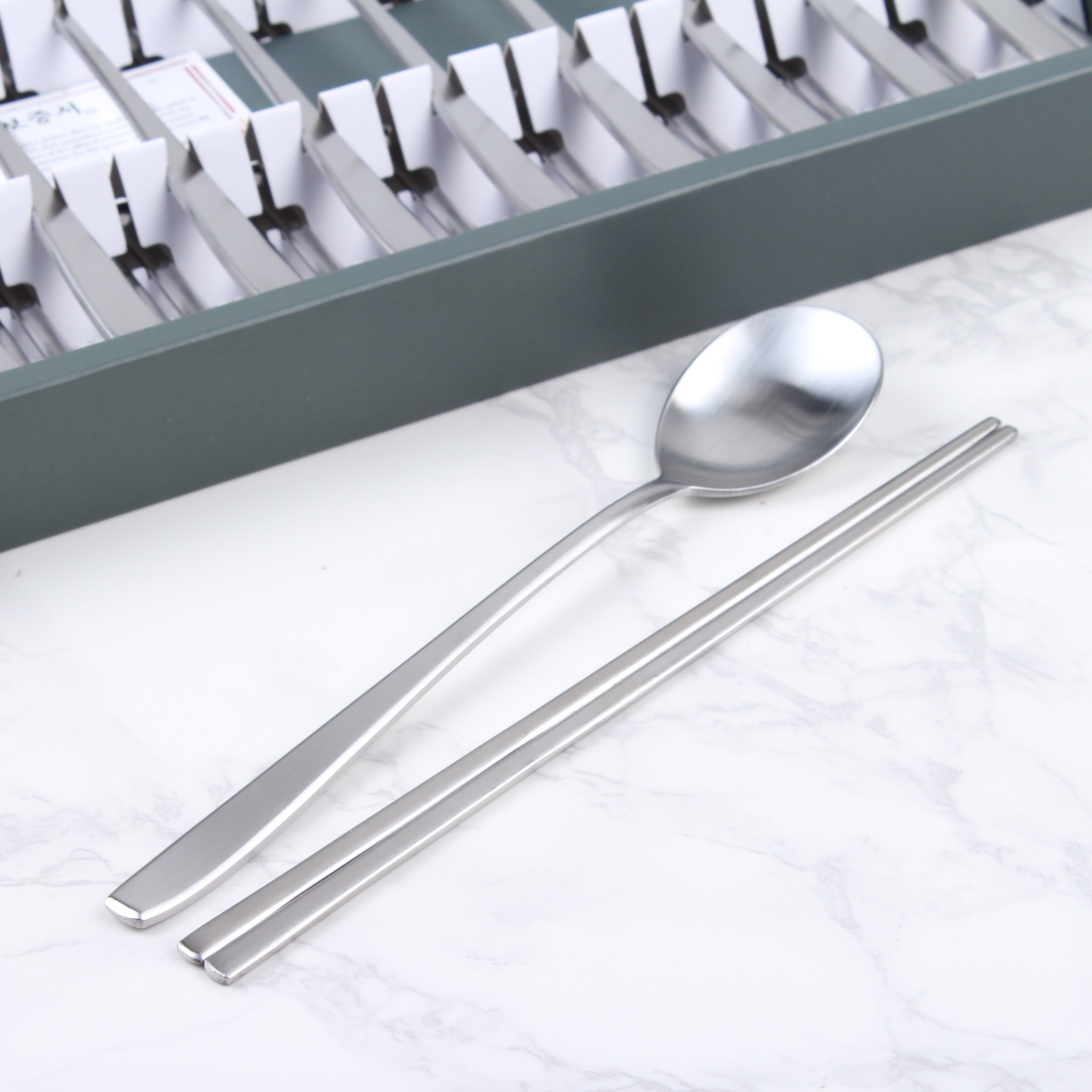 국산 10인 실버무광 수저세트