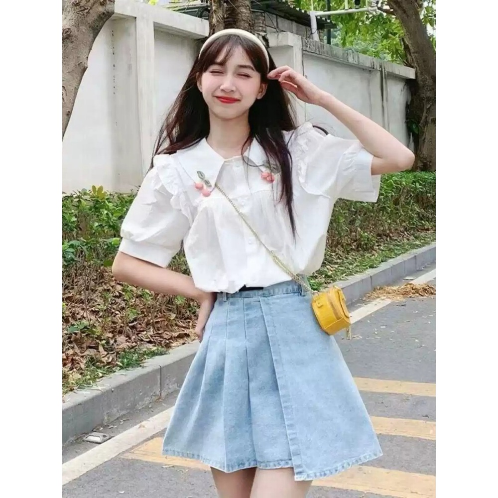 엄마친구아들 15화 심지유 블라우스 셔츠 강연두 퍼프 소매 카라넥 의상 옷 패션 - 상세 이미지 2