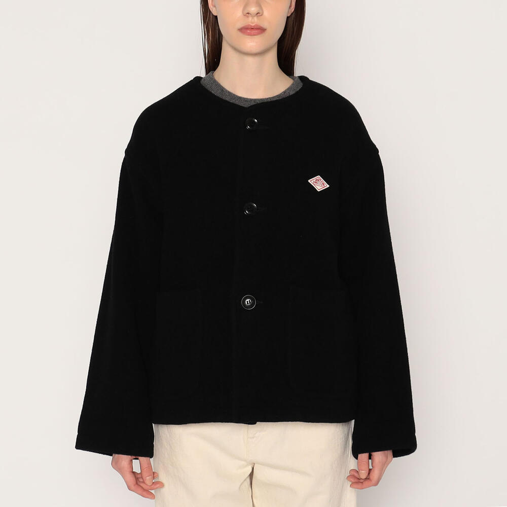 단톤 자켓 WOOL LIGHT PILE COLLARLESS 가을 겨울 숏 노카라 여자 여성 재킷 DNB242L101 - 상세 이미지 2