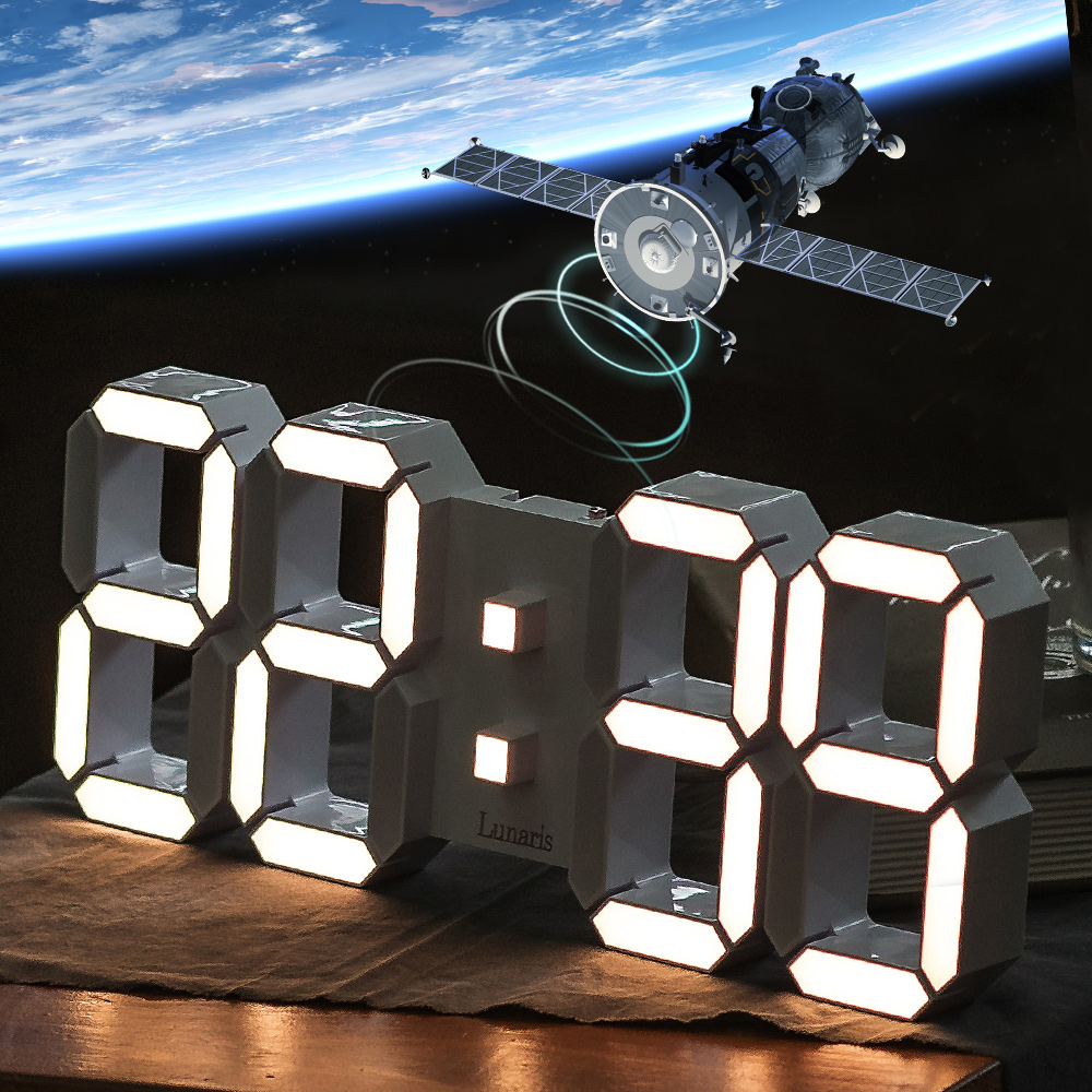 국산 루나리스 위성 GPS 인테리어 LED 벽시계 38cm - 메인 이미지