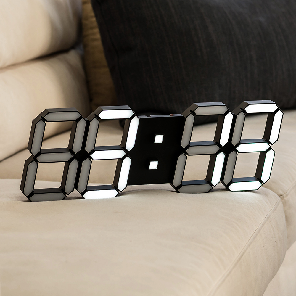 국산 플라이토 3D LED 인테리어 벽시계 삼성전구 38cm 블랙 - 메인 이미지