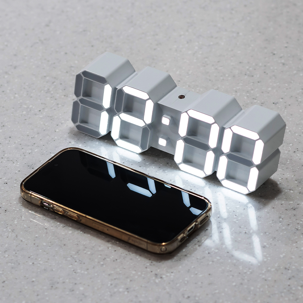 플라이토 코드리스 무선 인테리어 3D LED 탁상 벽시계 19cm - 상세 이미지 3
