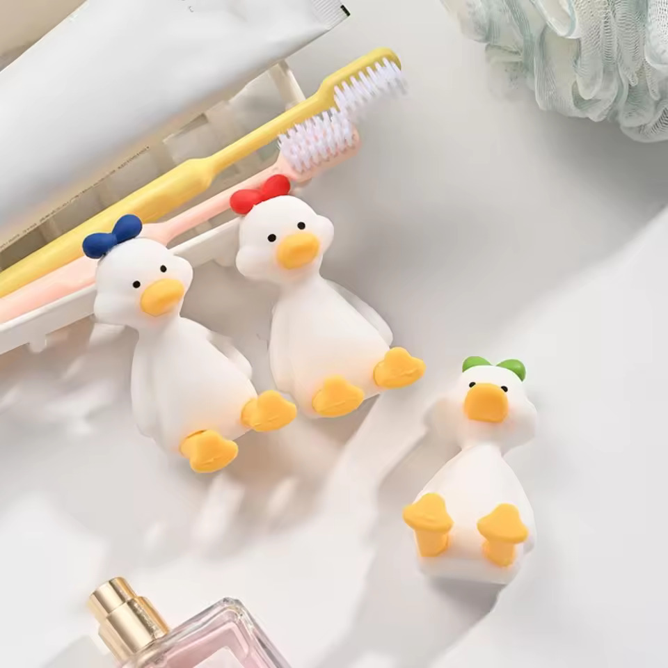 칫솔 거치대 꽃이 보관  가정용 실리콘 오리 천공 프리 랙 : 마마컴