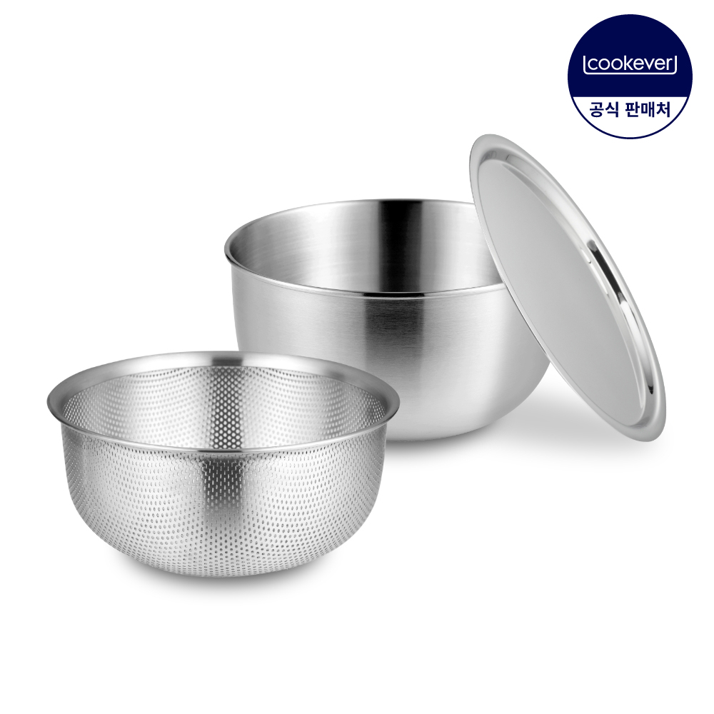 쿡에버 Cook304 스텐 믹싱볼 3종 세트 27cm - 상품 이미지