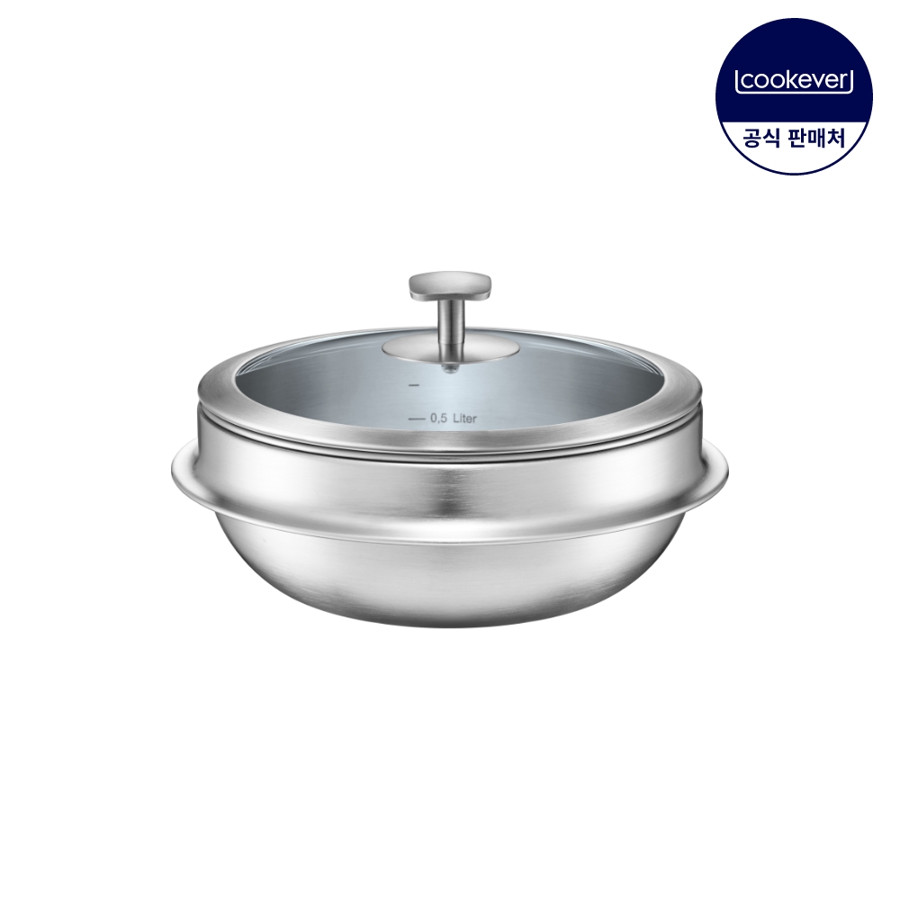쿡에버 옹골진 인덕션 통3중 스텐 전골뚝배기 글라스 16cm