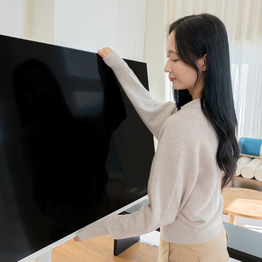 무빙큐빅스 삼탠바이미 화이트에디션 127cm(50인치) QLED 4K UHD 스마트티비 셋트 이동식 TV 삼텐 중소바이미