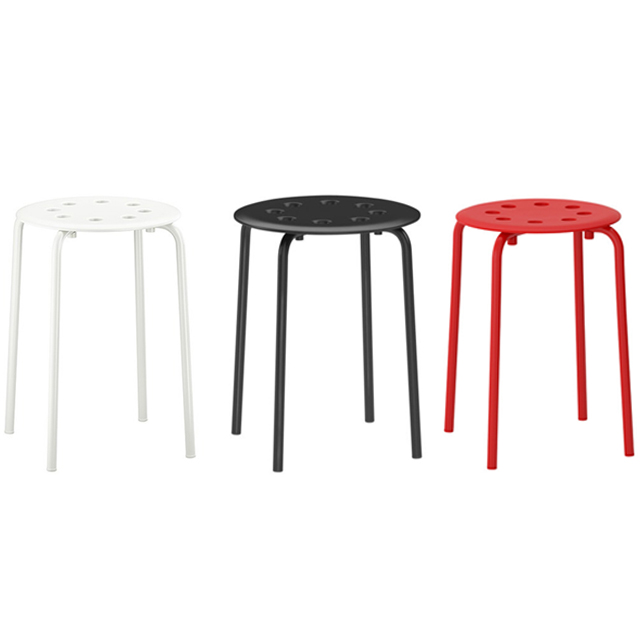 이케아 마리우스 스툴 철제 의자 보조 미니 카페 사무실 화이트 301.840.50 MARIUS