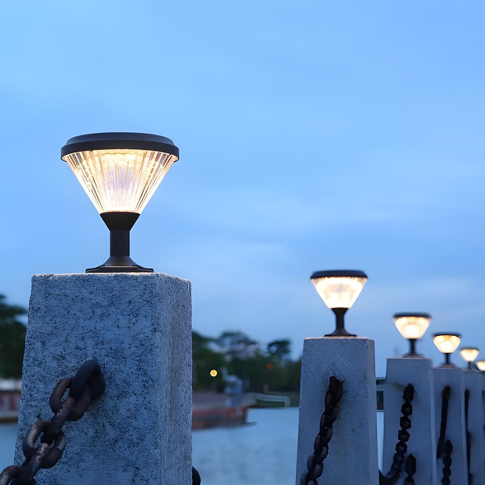 태양광 문주등 LED 가로등 태양열 전구 계단 데크등 마당 조명 대문등 다이아 - 상세 이미지 3