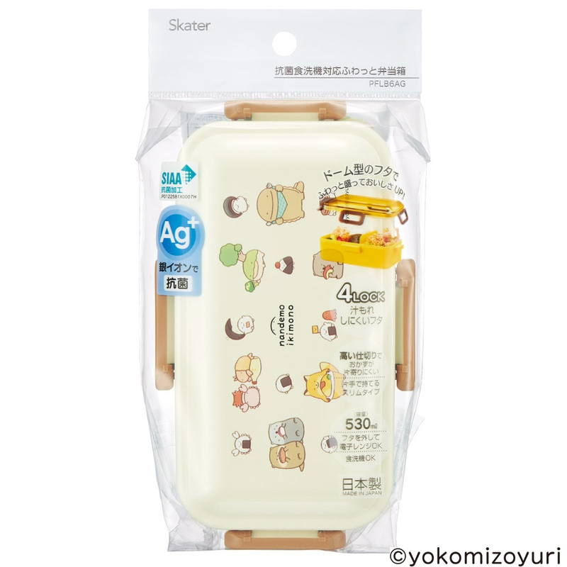 [발주상품 2~4 영업일 후 발송예정] 스케이터 난데모 이키모노 캐릭터 항균 4면락 런치박스 도시락 530ml PFLB6AG - 주방·식기 - 하카타몰