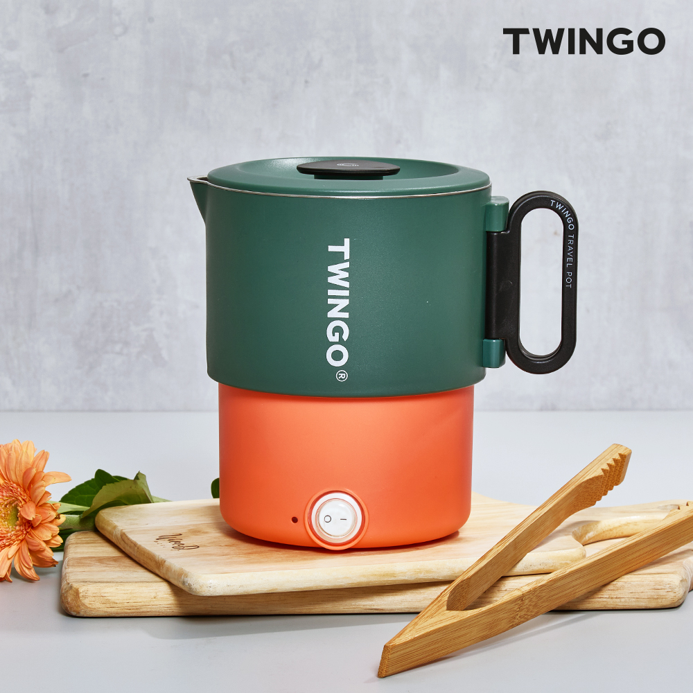 트윙고 트래블 팟 컴팩트 접이식 폴딩포트 110v 겸용 캠핑 여행용 휴대용 라면포트 7컬러