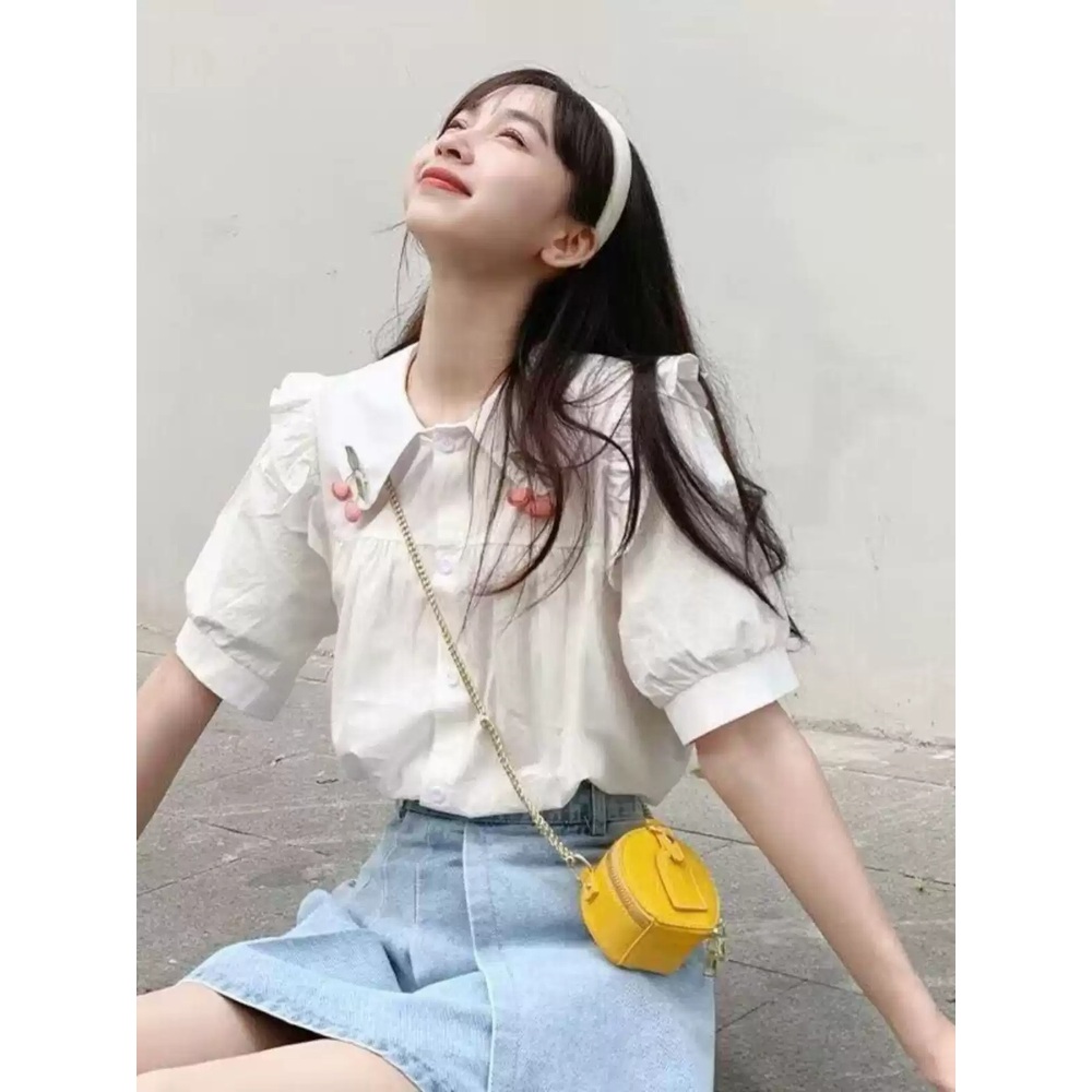 엄마친구아들 15화 심지유 블라우스 셔츠 강연두 퍼프 소매 카라넥 의상 옷 패션 - 상세 이미지 5