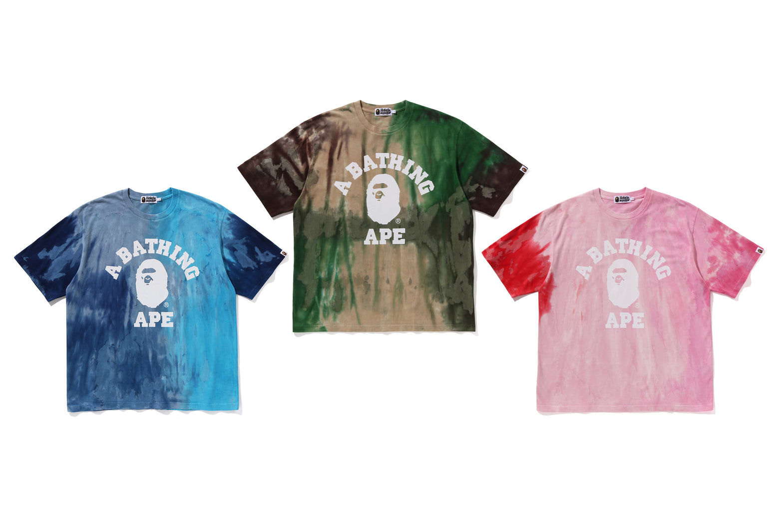 베이프 반팔티 ICE DYE COLLEGE RELAXED FIT TEE 1K70-109-010 - 상세 이미지 4