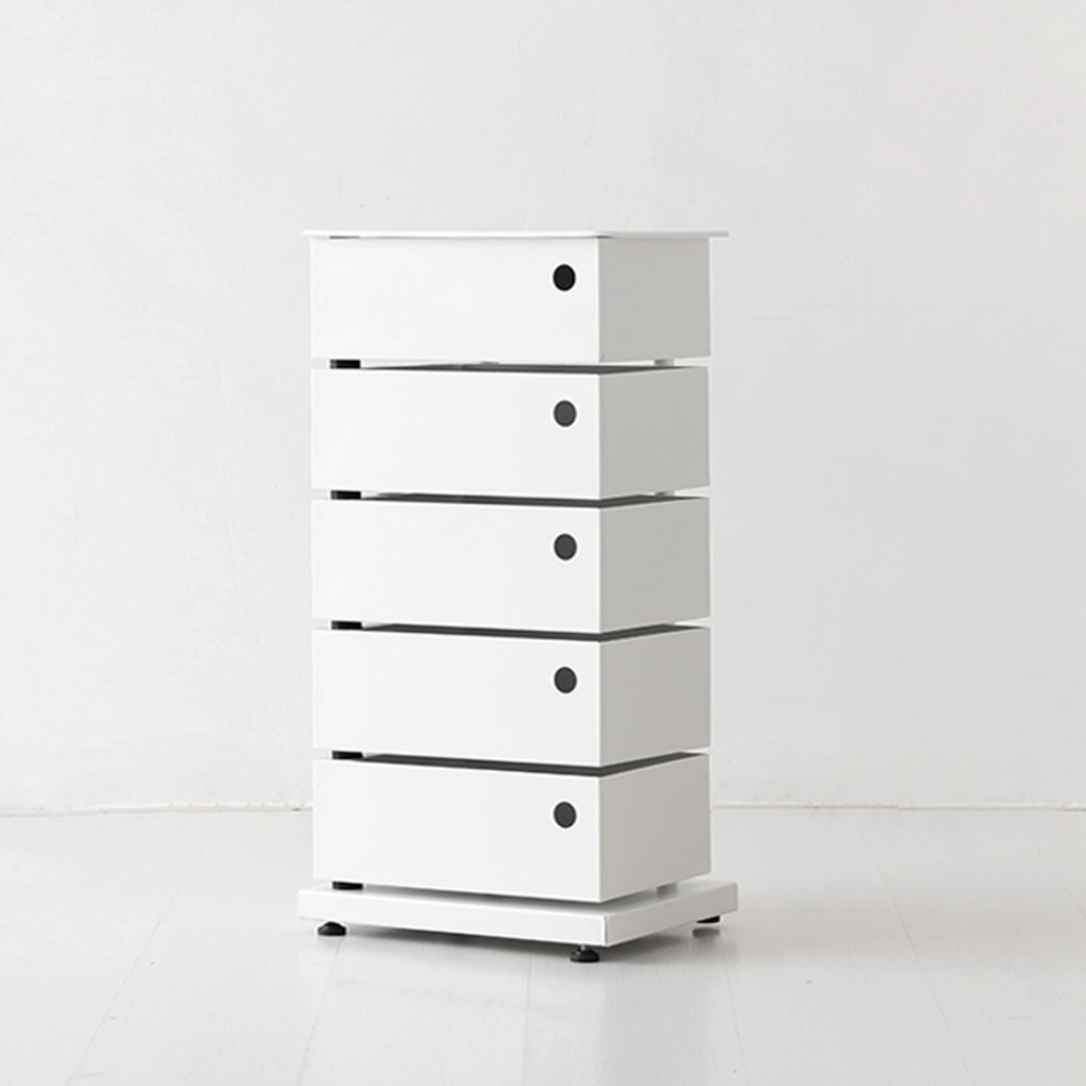 ROTY 회전서랍장 38x26x73, 5단, 화이트 6570.3611 이미지 3