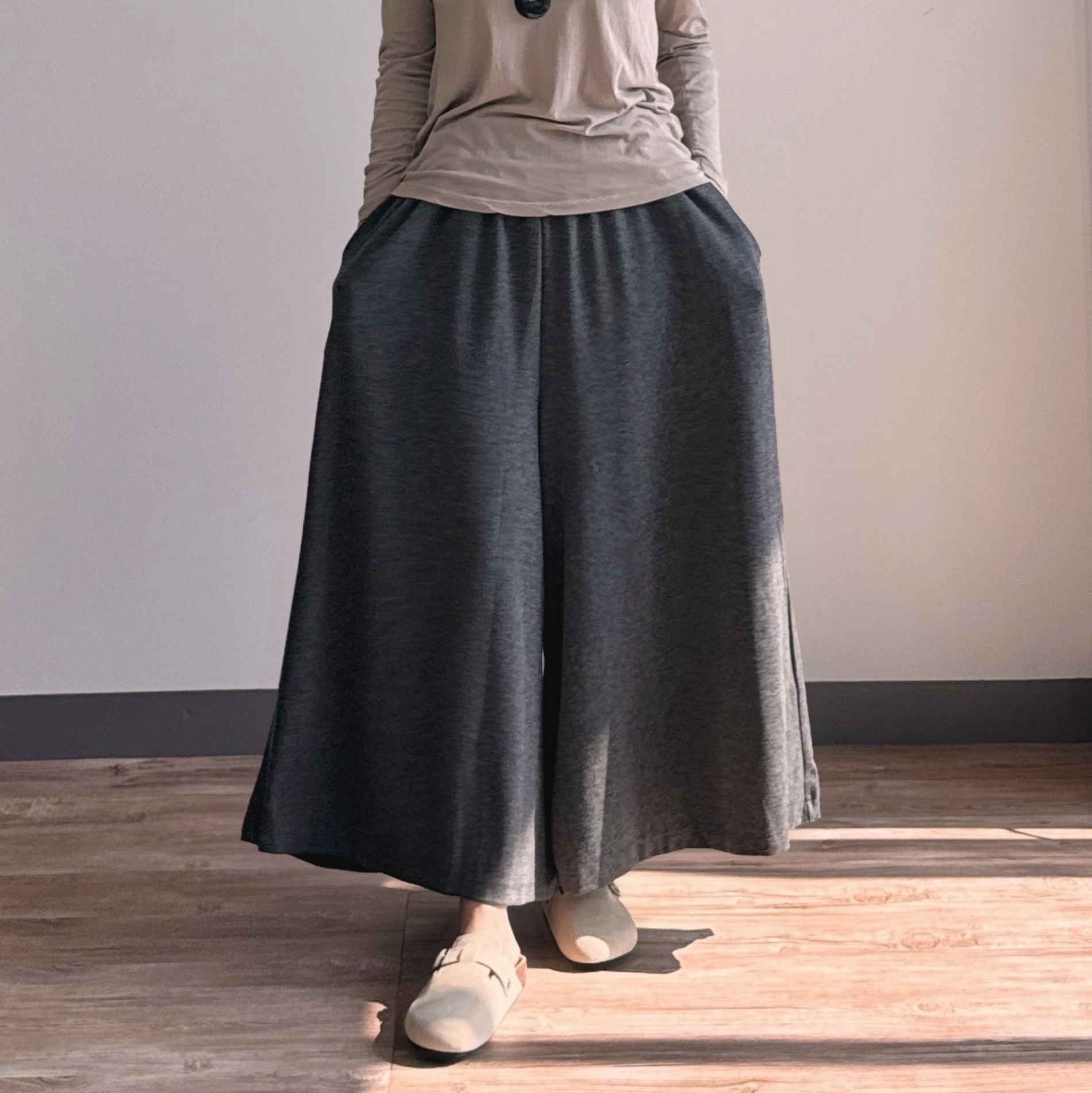 밴딩치마바지 편한 가을 와이드팬츠 니트바지 미시옷