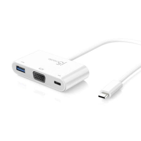 JCA378 j5create USB Type-C to VGA & USB 3.0 with Power Delivery/Type-C to VGA 디스플레이 컨버터