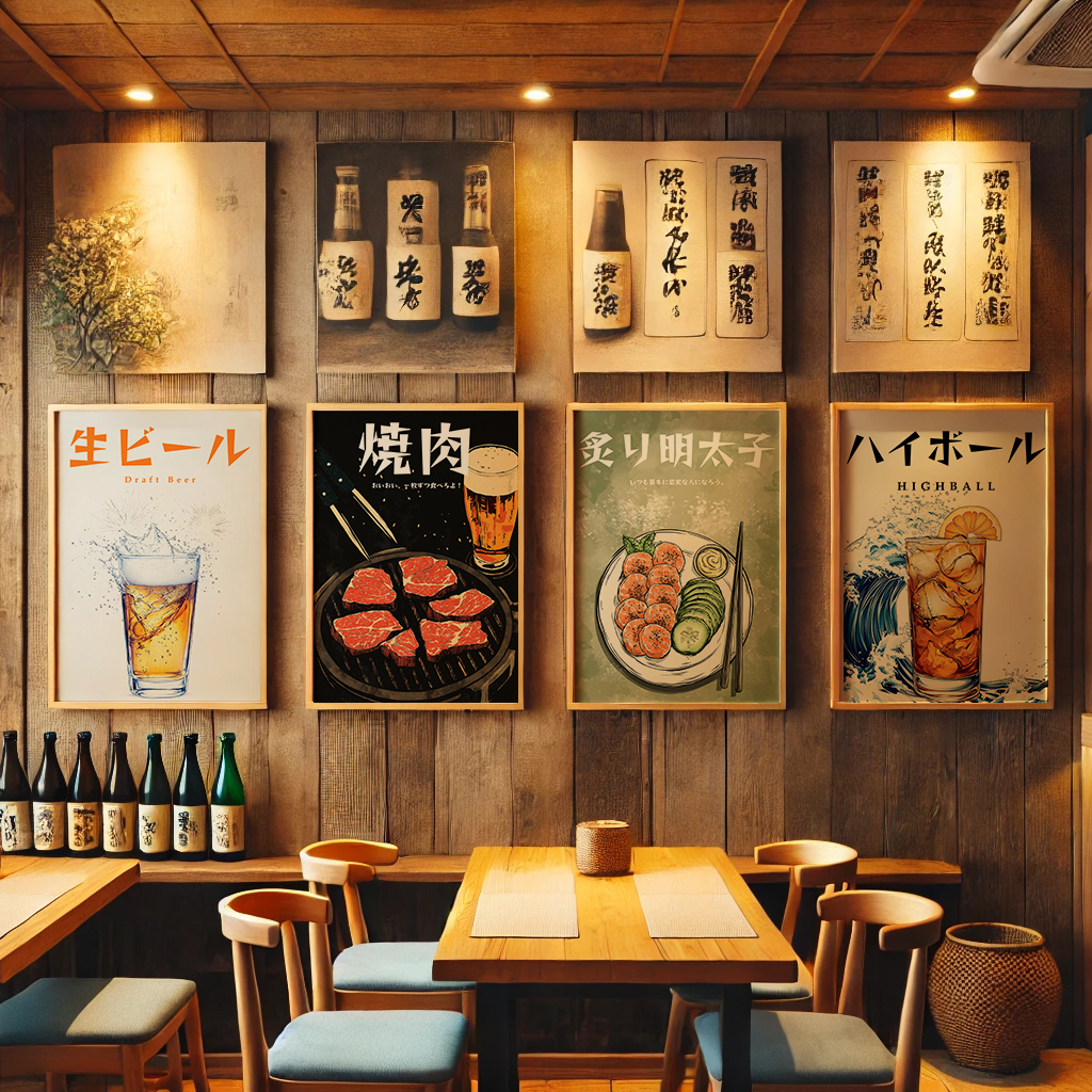 일본 이자카야 포스터 중형 A3 하이볼 맥주 메뉴 일식 안주 술집 감성 인테리어 - 상세 이미지 5