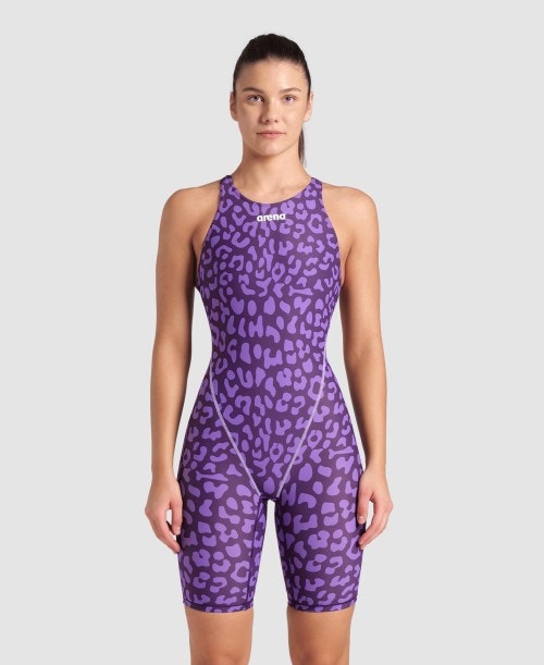 아레나 Swim Powerskin ST Next Open Back Leopard Violet - 상세 이미지 2