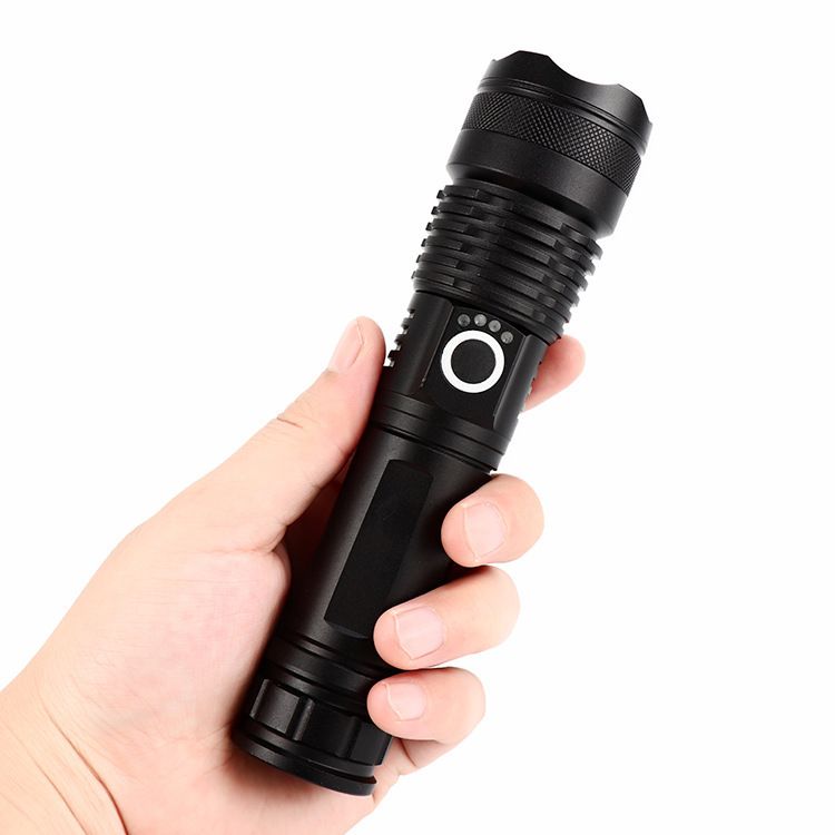LED 충전식 손전등 휴대용 알루미늄 합금 줌 USB 충전 비상용 P50 LED손전등 - 상세 이미지 2
