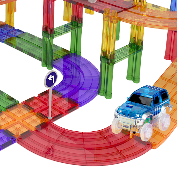 이지드로잉 트랙카 car track 자석 블록 블럭 자동차 레일 장난감 - 상세 이미지 5