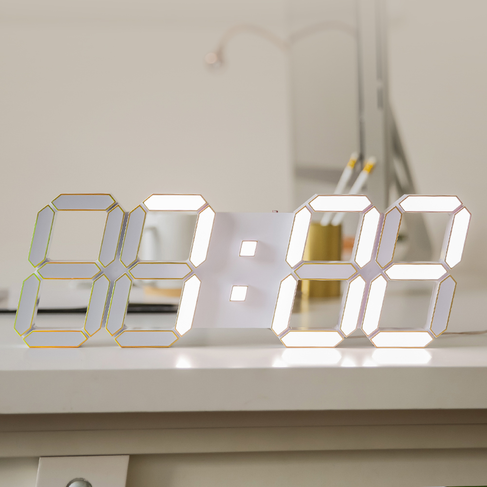 국산 플라이토 프리즘 3D LED 인테리어 벽시계 38cm - 상세 이미지 3