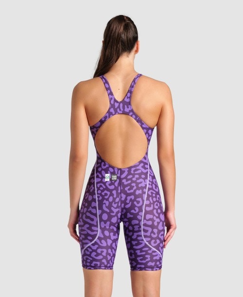 아레나 Swim Powerskin ST Next Open Back Leopard Violet - 상세 이미지 3