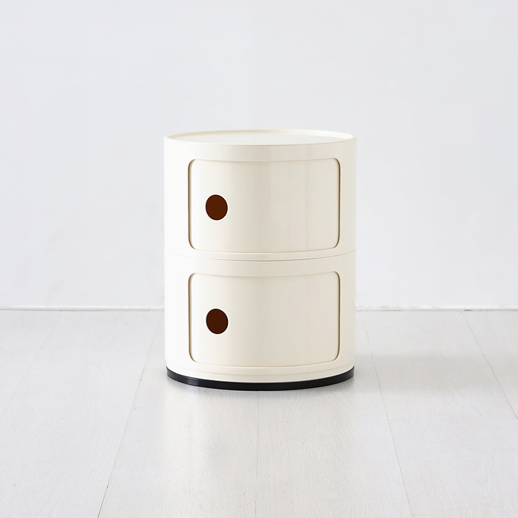 빙그리 원형 슬라이딩 수납장 320mmx390mm, 2단, 크림 6998.8354 - 메인 이미지