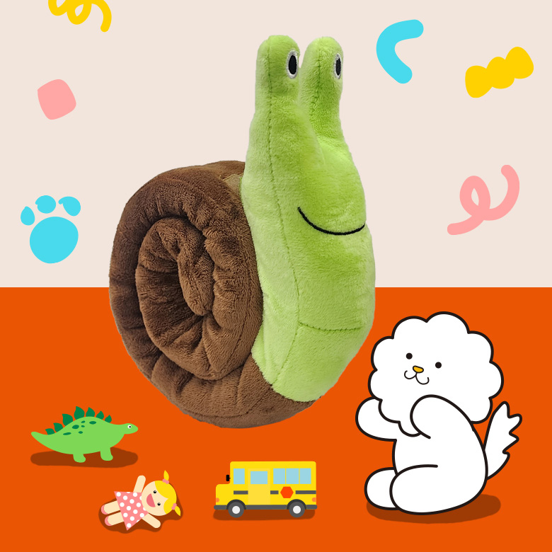 달팽이 노즈워크장난감 극세사 강아지분리불안장난감 스트레스해소