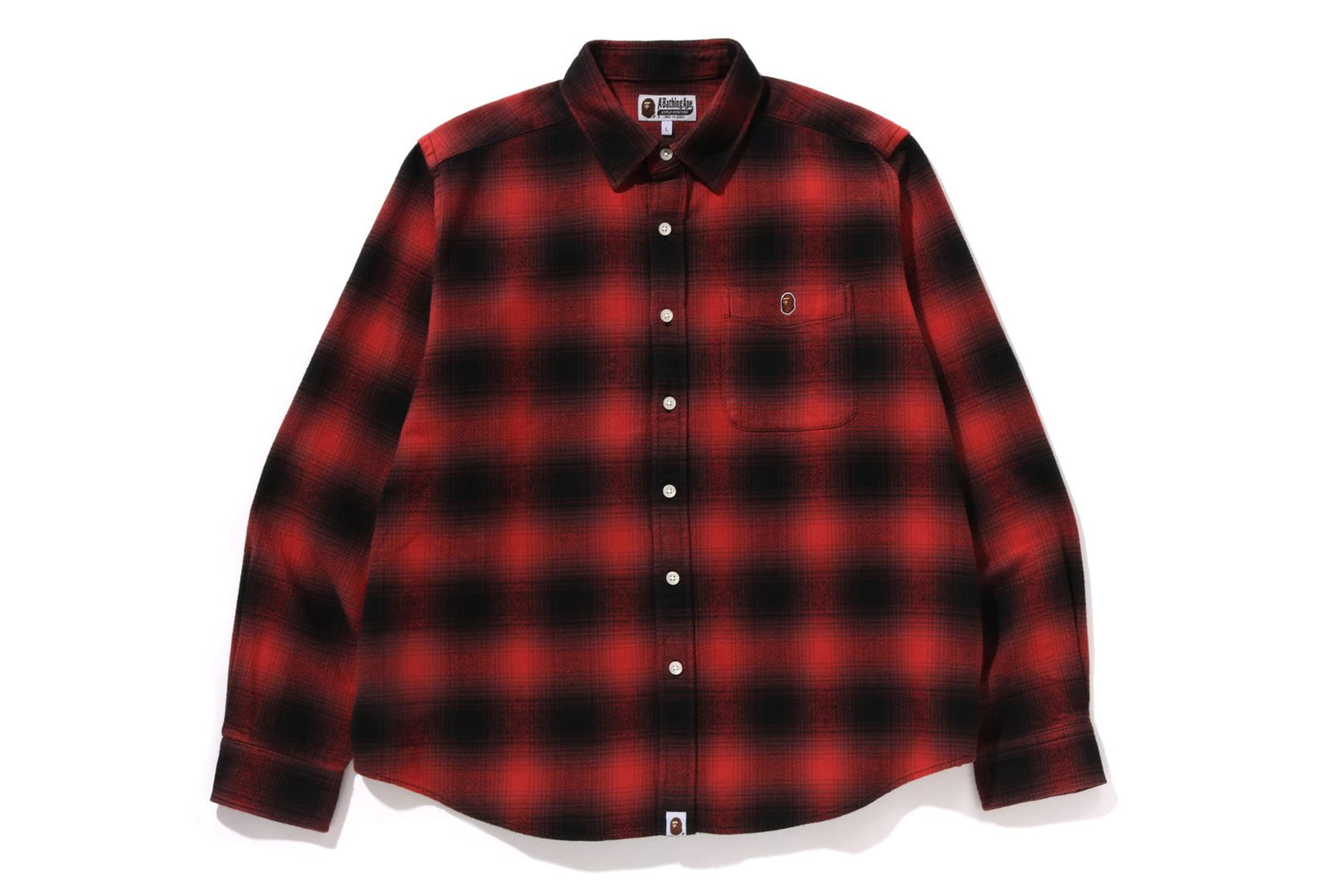 베이프 셔츠 ONE POINT OMBRE CHECK RELAXED FIT LS SHIRT 1K70-131-002 - 상세 이미지 2