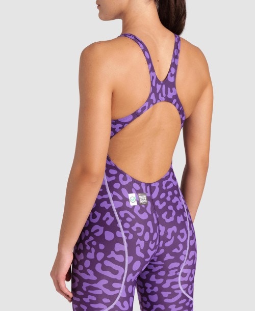 아레나 Swim Powerskin ST Next Open Back Leopard Violet - 상세 이미지 4