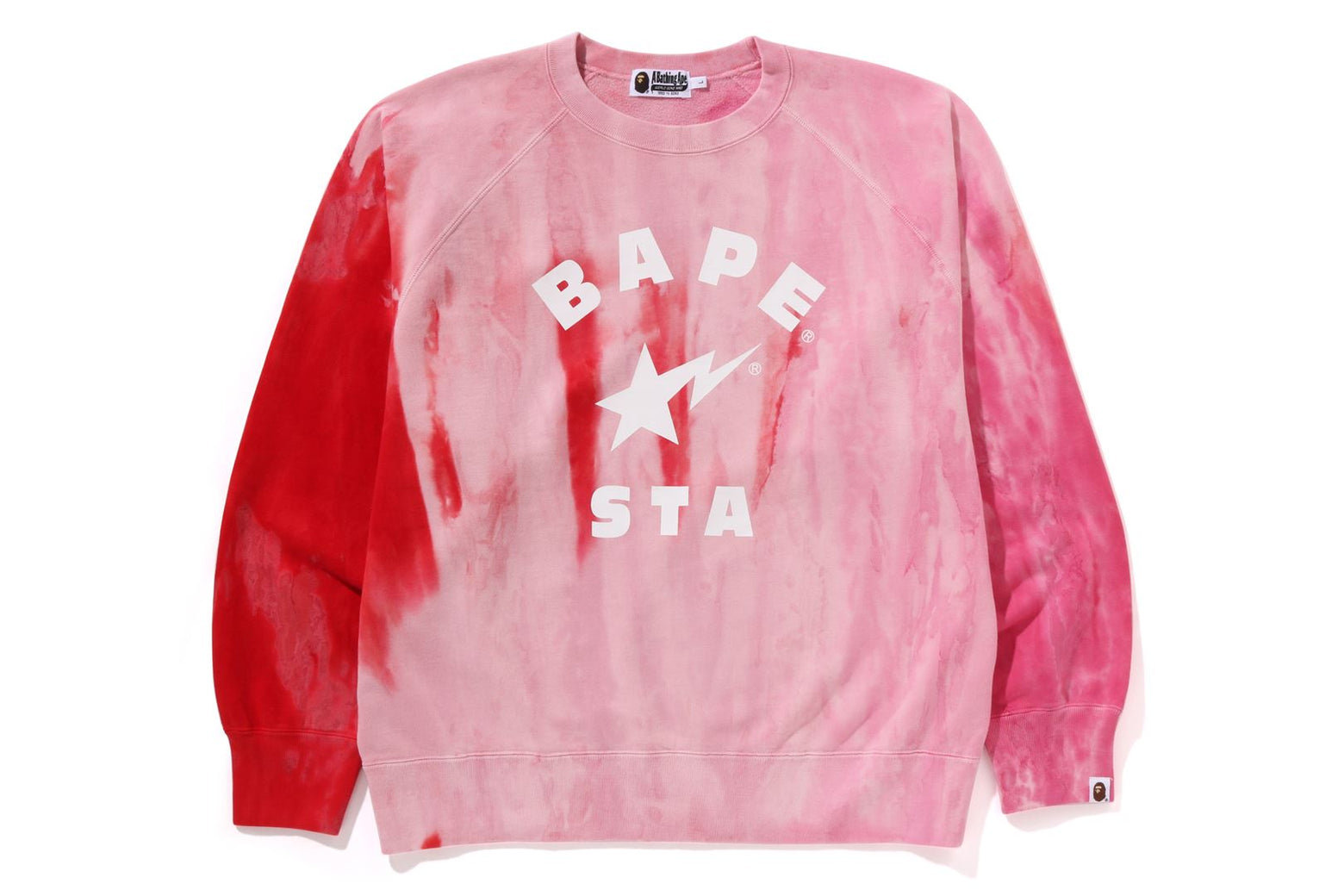 베이프 긴팔티 ICE DYE BAPE STA COLLEGE RELAXED FIT CREWNECK 1K70-113-004 - 상세 이미지 2