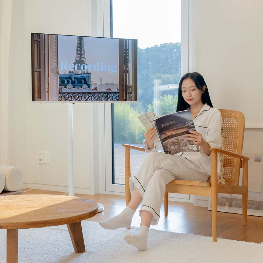 무빙큐빅스 삼탠바이미 화이트에디션 스마트티비 이동식tv X1시리즈 셋트 109cm(43인치 TV), UHD QLED, 자가설치