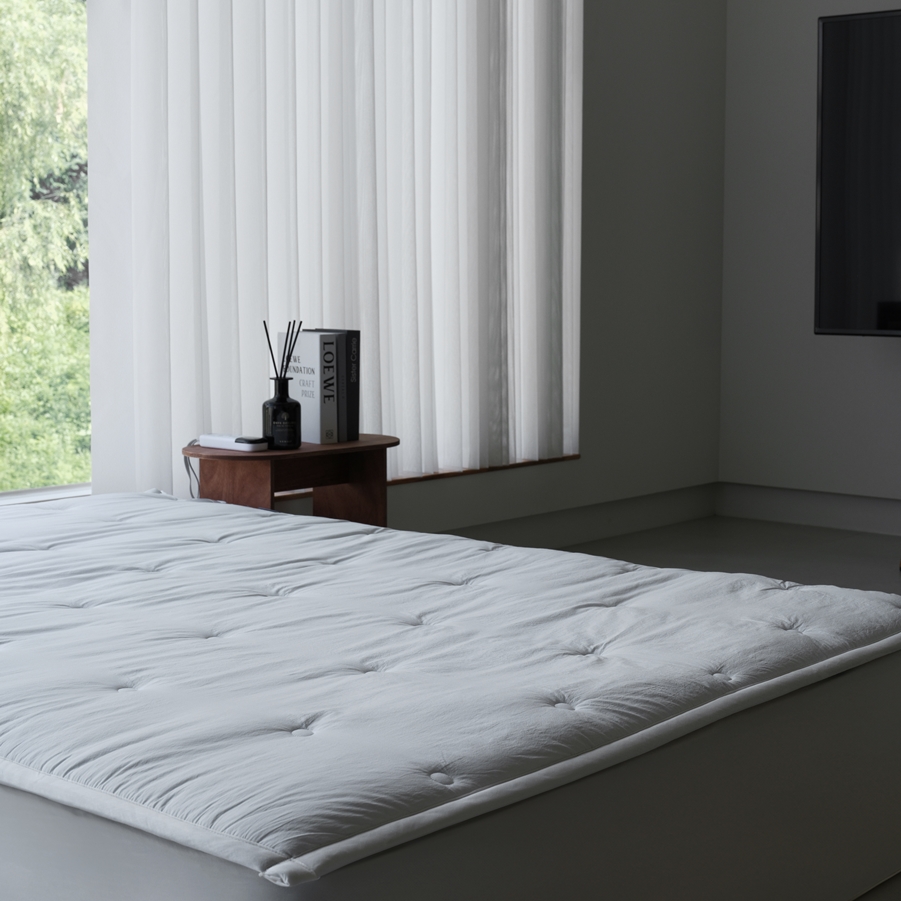 공감도씨 수피마코튼 IoT 탄소매트 프리미엄형 카본 전기 온열 원격 침대 1인용 퀸 킹 분리난방 내추럴화이트 SS