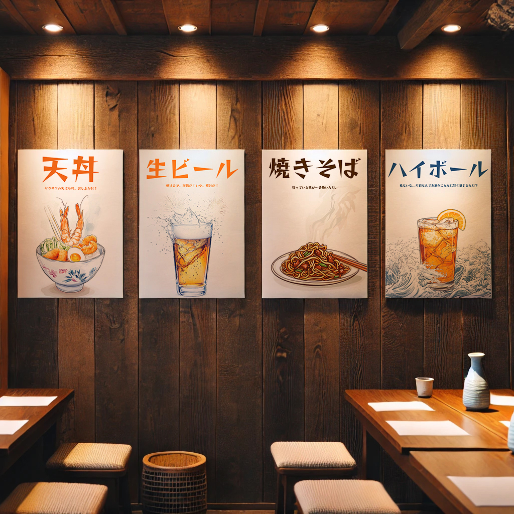 일본 이자카야 포스터 중형 A3 하이볼 맥주 메뉴 일식 안주 술집 감성 인테리어 - 상세 이미지 4