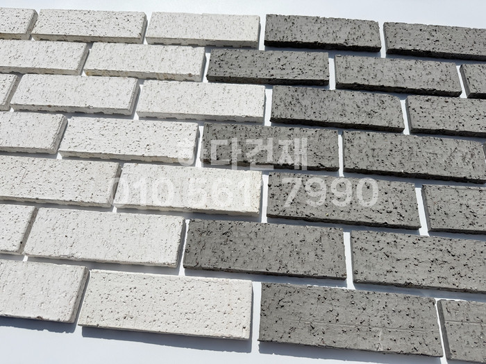 점토타일 러프 230x75x20T 화이트, 그레이 / 하다건재