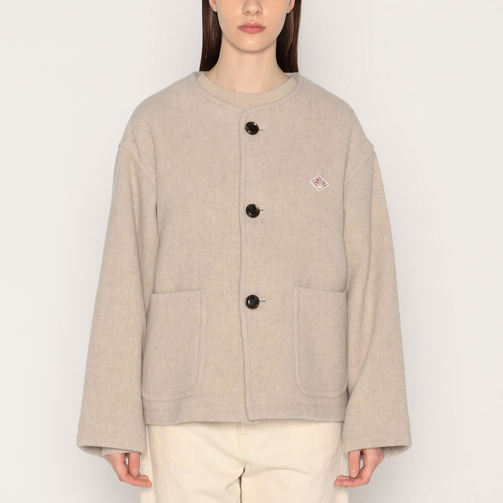 단톤 자켓 WOOL LIGHT PILE COLLARLESS 가을 겨울 숏 노카라 여자 여성 재킷 DNB242L101 - 상세 이미지 3