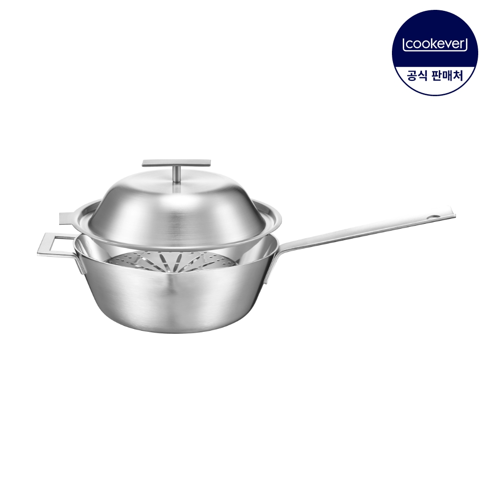 쿠치나레 플러스 인덕션 통3중 스텐 웍 궁중팬 24cm (찜판 포함) - 메인 이미지