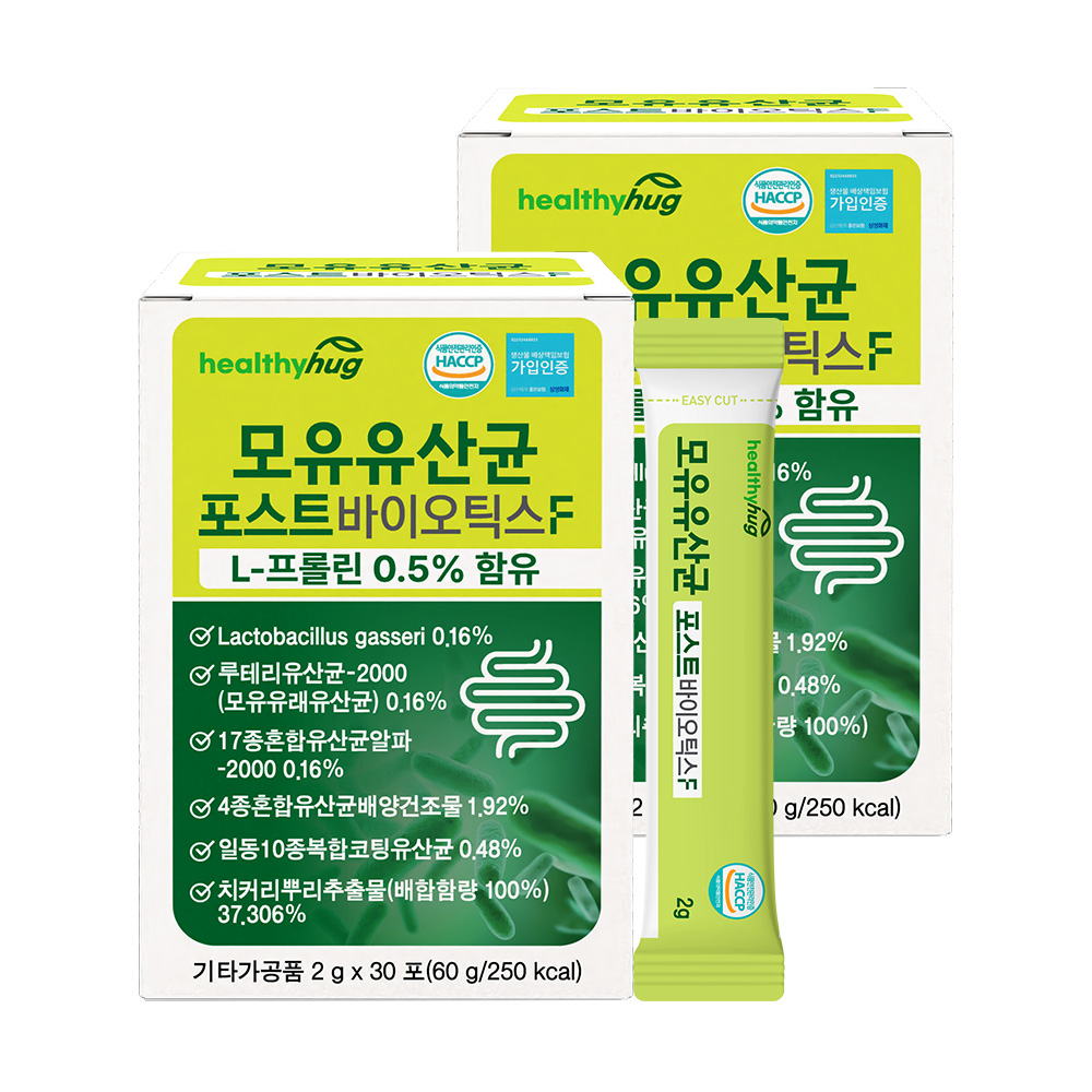 [활력세일] 헬씨허그 모유 유산균 포스트바이오틱스 에프 2g 30포, 2개